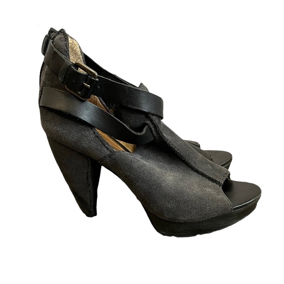 All Saints peep toe leather booties - Picture 3 of 6